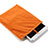 Huawei Mediapad X1用ソフトベルベットポーチバッグ ケース ファーウェイ オレンジ