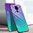 Huawei Nova 5i Pro用ハイブリットバンパーケース プラスチック 鏡面 虹 グラデーション 勾配色 カバー ファーウェイ グリーン