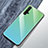 Huawei Nova 5T用ハイブリットバンパーケース プラスチック 鏡面 虹 グラデーション 勾配色 カバー ファーウェイ グリーン