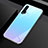 Huawei Nova 6 5G用ハイブリットバンパーケース プラスチック 鏡面 虹 グラデーション 勾配色 カバー H01 ファーウェイ ブルー