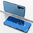 Huawei Nova 6用手帳型 レザーケース スタンド 鏡面 カバー L02 ファーウェイ ブルー