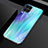 Huawei Nova 6 SE用ハイブリットバンパーケース プラスチック 鏡面 虹 グラデーション 勾配色 カバー H01 ファーウェイ シアン