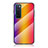 Huawei Nova 7 5G用ハイブリットバンパーケース プラスチック 鏡面 虹 グラデーション 勾配色 カバー LS2 ファーウェイ オレンジ