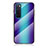 Huawei Nova 7 5G用ハイブリットバンパーケース プラスチック 鏡面 虹 グラデーション 勾配色 カバー LS2 ファーウェイ ネイビー
