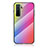 Huawei Nova 7 SE 5G用ハイブリットバンパーケース プラスチック 鏡面 虹 グラデーション 勾配色 カバー LS2 ファーウェイ ピンク