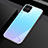 Huawei Nova 7i用ハイブリットバンパーケース プラスチック 鏡面 虹 グラデーション 勾配色 カバー H01 ファーウェイ ブルー