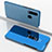Huawei P Smart+ Plus用手帳型 レザーケース スタンド 鏡面 カバー ファーウェイ ブルー