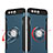 Huawei P10用ハイブリットバンパーケース プラスチック アンド指輪 兼シリコーン ファーウェイ ネイビー
