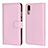 Huawei P20用手帳型 レザーケース スタンド カバー L03 ファーウェイ ピンク