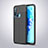 Huawei P20 Lite (2019)用シリコンケース ソフトタッチラバー レザー柄 ファーウェイ ブラック