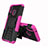 Huawei P20 Lite用ハイブリットバンパーケース スタンド プラスチック 兼シリコーン カバー A04 ファーウェイ ピンク