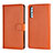 Huawei P20 Pro用手帳型 レザーケース スタンド カバー L06 ファーウェイ オレンジ