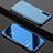 Huawei P20 Pro用手帳型 レザーケース スタンド 鏡面 カバー L02 ファーウェイ ブルー