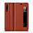 Huawei P20 Pro用手帳型 レザーケース スタンド カバー T17 ファーウェイ オレンジ