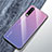 Huawei P30用ハイブリットバンパーケース プラスチック 鏡面 虹 グラデーション 勾配色 カバー M01 ファーウェイ パープル