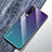 Huawei P30用ハイブリットバンパーケース プラスチック 鏡面 虹 グラデーション 勾配色 カバー M01 ファーウェイ シアン