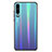 Huawei P30用ハイブリットバンパーケース プラスチック 鏡面 虹 グラデーション 勾配色 カバー M02 ファーウェイ ネイビー