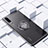 Huawei P30用極薄ソフトケース シリコンケース 耐衝撃 全面保護 クリア透明 アンド指輪 マグネット式 C02 ファーウェイ ブラック