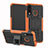 Huawei P30 Lite用ハイブリットバンパーケース スタンド プラスチック 兼シリコーン カバー A04 ファーウェイ オレンジ