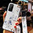 Huawei P40用シリコンケース ソフトタッチラバー 花 カバー S02 ファーウェイ ホワイト