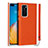 Huawei P40用ケース 高級感 手触り良いレザー柄 N01 ファーウェイ オレンジ