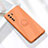 Huawei P40 Lite 5G用極薄ソフトケース シリコンケース 耐衝撃 全面保護 アンド指輪 マグネット式 バンパー A01 ファーウェイ オレンジ
