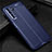 Huawei P40 Lite 5G用シリコンケース ソフトタッチラバー レザー柄 カバー S04 ファーウェイ ネイビー