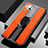 Huawei P40 Lite用シリコンケース ソフトタッチラバー レザー柄 アンド指輪 マグネット式 ファーウェイ オレンジ