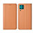 Huawei P40 Lite用手帳型 レザーケース スタンド カバー T06 ファーウェイ オレンジ