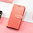 Huawei P40 Lite E用手帳型 レザーケース スタンド パターン カバー S08D ファーウェイ オレンジ