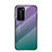 Huawei P40 Pro用ハイブリットバンパーケース プラスチック 鏡面 虹 グラデーション 勾配色 カバー H02 ファーウェイ パープル