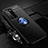 Huawei P40 Pro用極薄ソフトケース シリコンケース 耐衝撃 全面保護 アンド指輪 マグネット式 バンパー T04 ファーウェイ ネイビー・ブラック