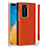 Huawei P40 Pro用ケース 高級感 手触り良いレザー柄 N01 ファーウェイ オレンジ