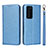 Huawei P40 Pro用手帳型 レザーケース スタンド カバー N12 ファーウェイ ブルー