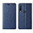 Huawei Y7p用手帳型 レザーケース スタンド カバー L15 ファーウェイ ネイビー