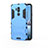 LG G7用ハイブリットバンパーケース スタンド プラスチック 兼シリコーン カバー LG ブルー