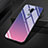 LG G7用ハイブリットバンパーケース プラスチック 鏡面 虹 グラデーション 勾配色 カバー LG パープル