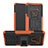 LG Stylo 6用ハイブリットバンパーケース スタンド プラスチック 兼シリコーン カバー LG オレンジ