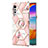 LG Velvet 4G用シリコンケース ソフトタッチラバー バタフライ パターン カバー アンド指輪 Y02B LG ピンク