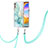 LG Velvet 5G用シリコンケース ソフトタッチラバー バタフライ パターン カバー 携帯ストラップ Y05B LG グリーン