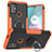 Motorola Moto G10用ハイブリットバンパーケース プラスチック アンド指輪 マグネット式 S02 モトローラ オレンジ
