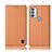 Motorola Moto G71 5G用手帳型 レザーケース スタンド カバー H10P モトローラ オレンジ