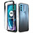 Motorola Moto G71 5G用前面と背面 360度 フルカバー 極薄ソフトケース シリコンケース 耐衝撃 全面保護 バンパー 勾配色 透明 モトローラ ブラック