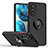 Motorola Moto G71s 5G用ハイブリットバンパーケース プラスチック アンド指輪 マグネット式 S04 モトローラ レッド・ブラック