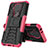 Nokia 5.4用ハイブリットバンパーケース スタンド プラスチック 兼シリコーン カバー JX2 ノキア ローズレッド