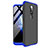 Nokia 6.1 Plus用ハードケース プラスチック 質感もマット 前面と背面 360度 フルカバー ノキア ネイビー・ブラック