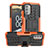 Nokia G400 5G用ハイブリットバンパーケース スタンド プラスチック 兼シリコーン カバー JX1 ノキア オレンジ