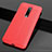 OnePlus 7 Pro用シリコンケース ソフトタッチラバー レザー柄 OnePlus レッド