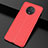 OnePlus 7T用シリコンケース ソフトタッチラバー レザー柄 カバー S01 OnePlus レッド