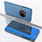 OnePlus 7T用手帳型 レザーケース スタンド 鏡面 カバー L02 OnePlus ブルー